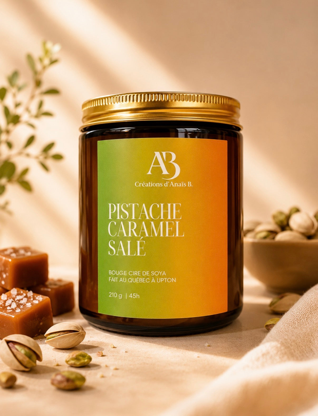 Pistache et caramel