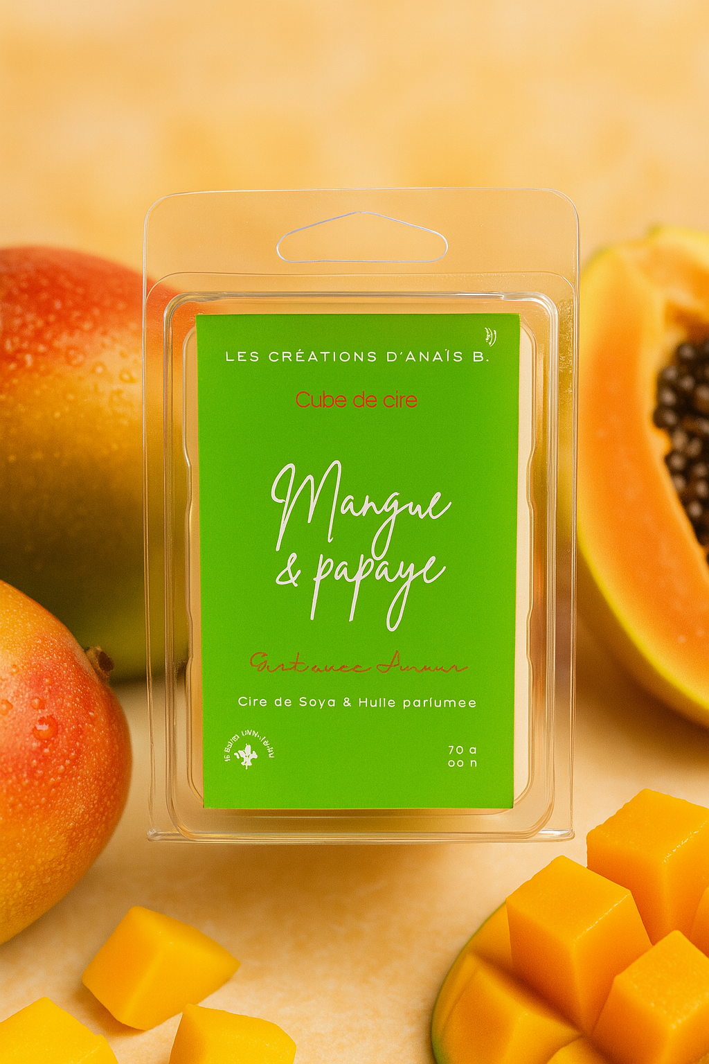 Mangue &  papaye  Cube de cire
