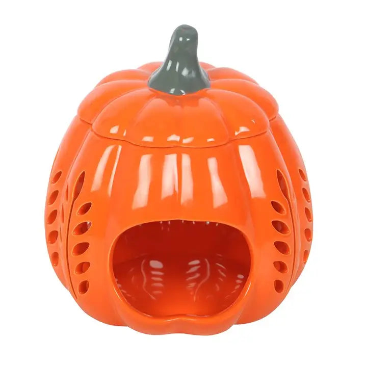 citrouille découpée en feuille d'automne orange